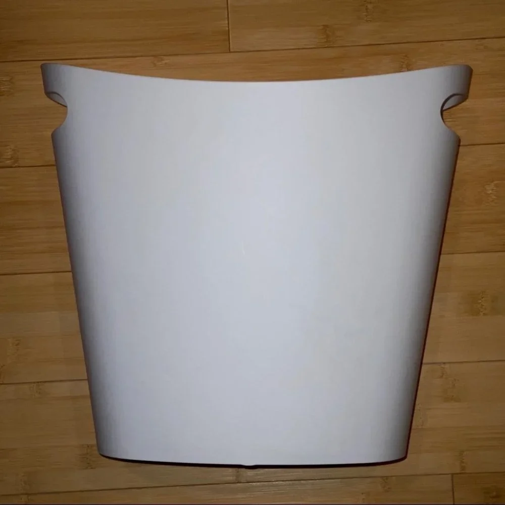 Gorgeous Stylish Modern White Trash Can w Handles‎